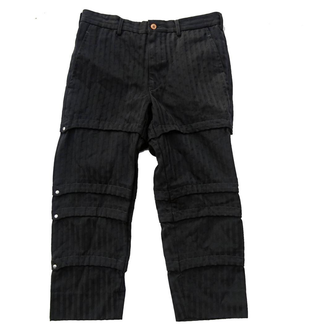 2016コムデギャルソンオムプリュスクロップドパンツ縮絨柄 ハトメスタッズXS