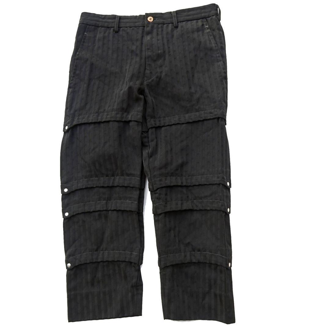 2016コムデギャルソンオムプリュスクロップドパンツ縮絨柄 ハトメスタッズXS