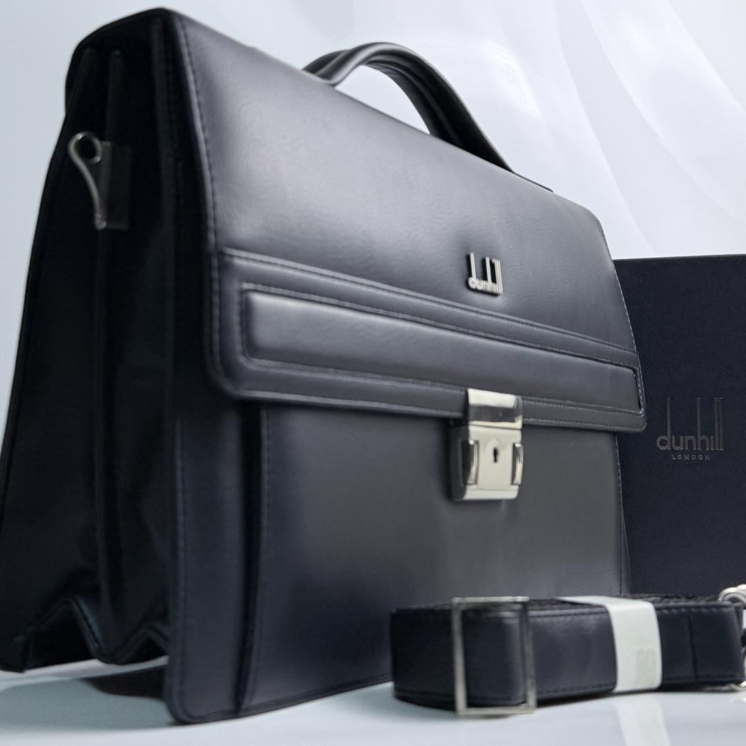 はち 美品 ダンヒル 2WAY ビジネスバッグ ショルダー A4 自立 黒