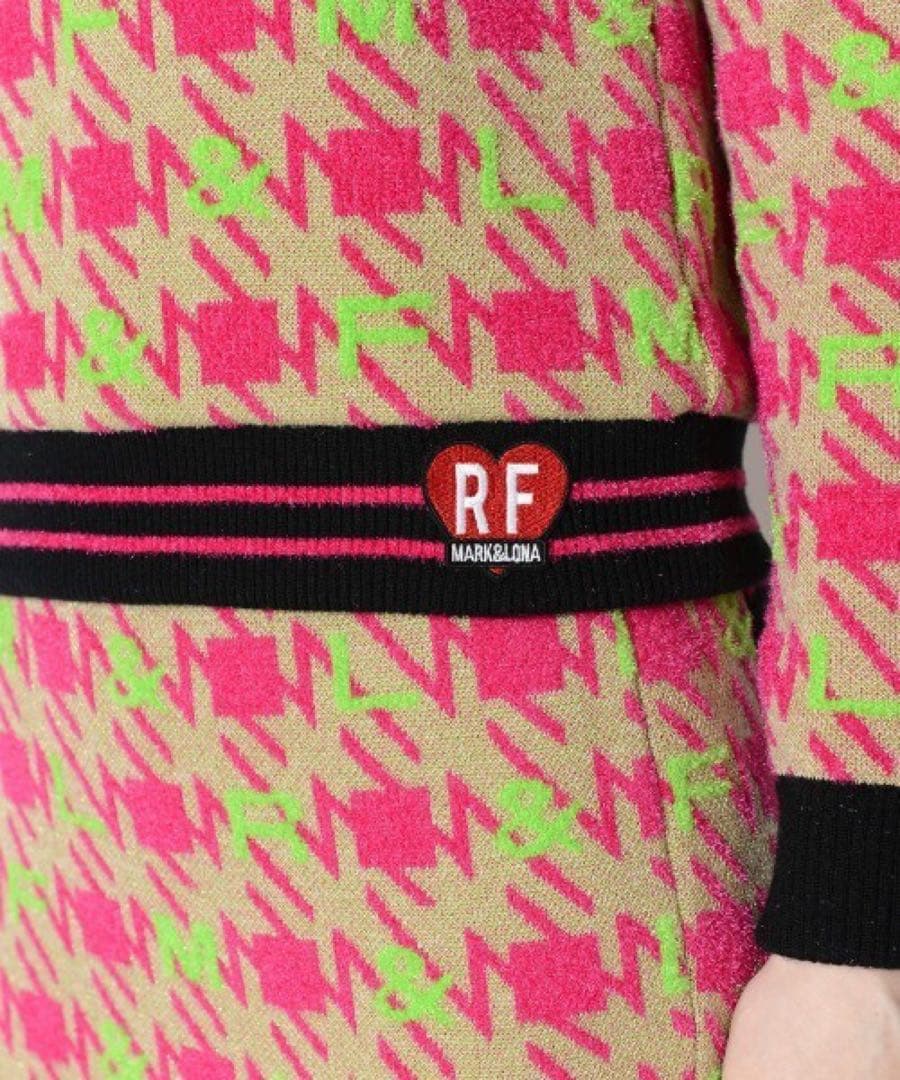 Mark&LONA ゴルフ セーターとスカートセット ピンク