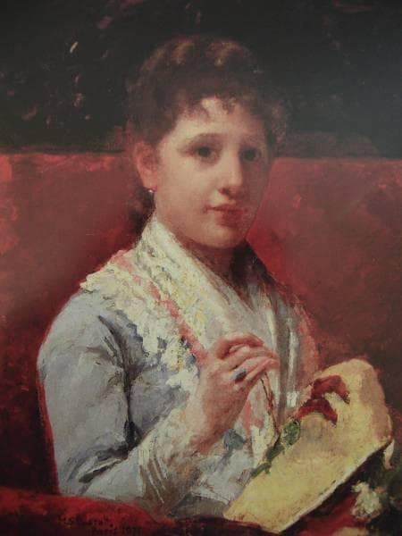 カサット、刺繍するメアリ・エリソン、希少画集画、新品額装付