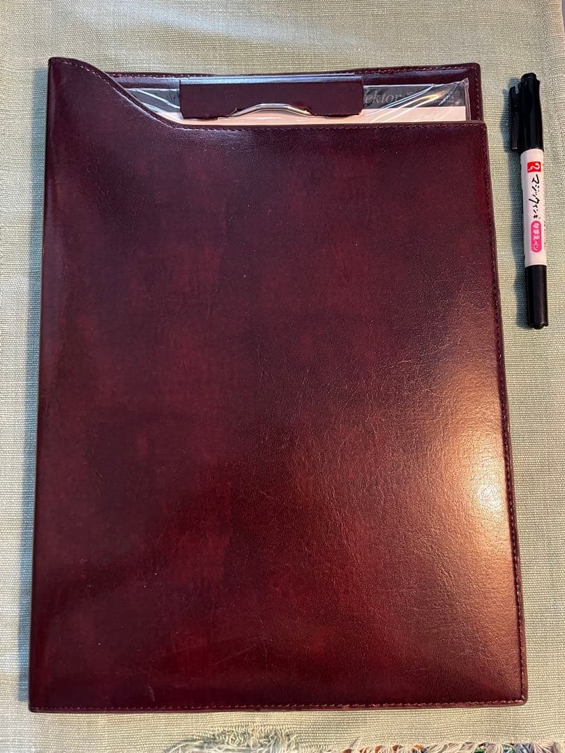 新品　メモパッド　本革　牛革　茶　A4サイズ