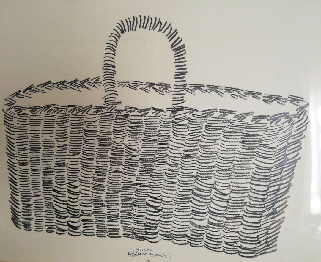 ★お値下げしました。山口一郎・原画・1点もの【かご Ｌサイズ】ドローイング