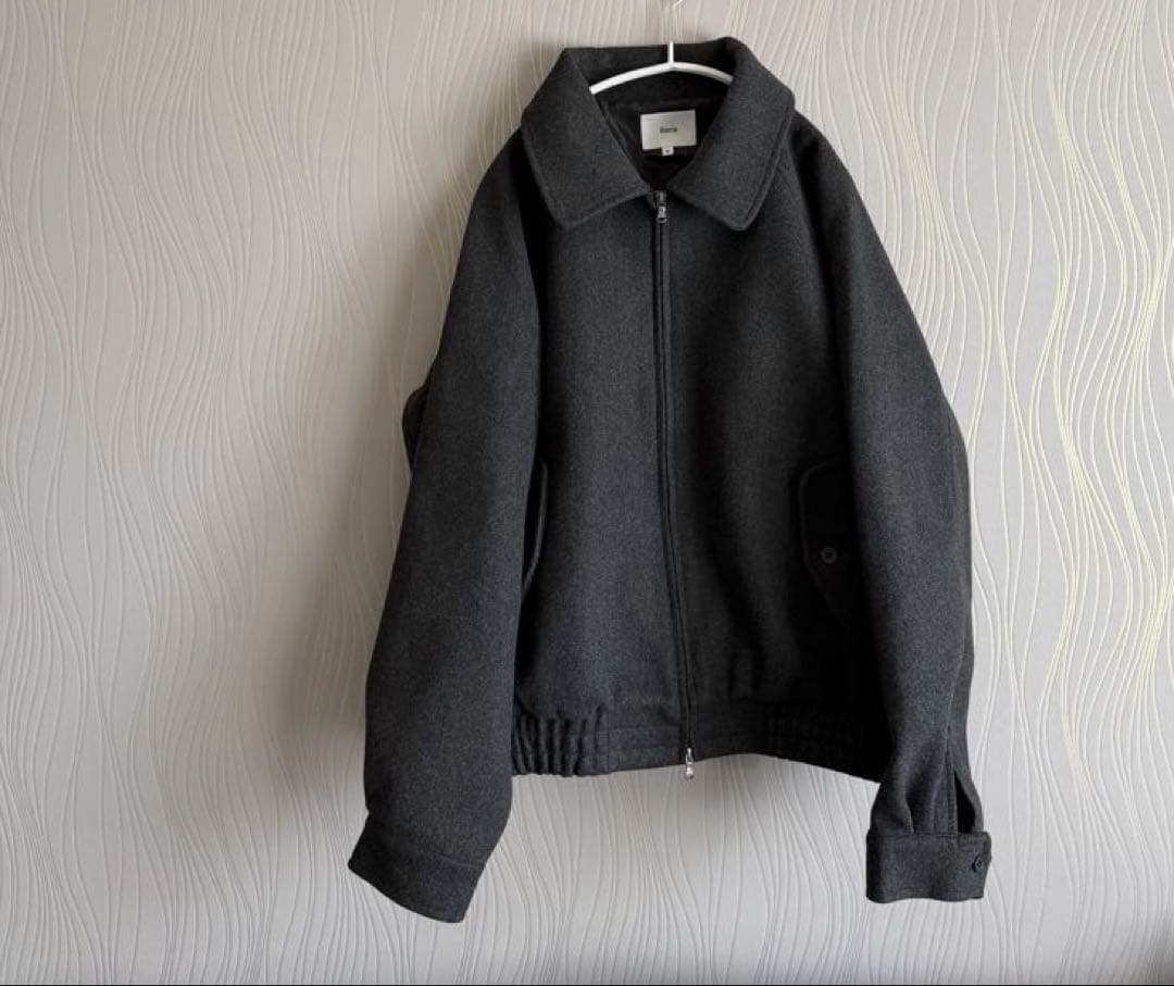 Bleme ダブルジップ メルトンハリントンジャケット チンストラップ付き