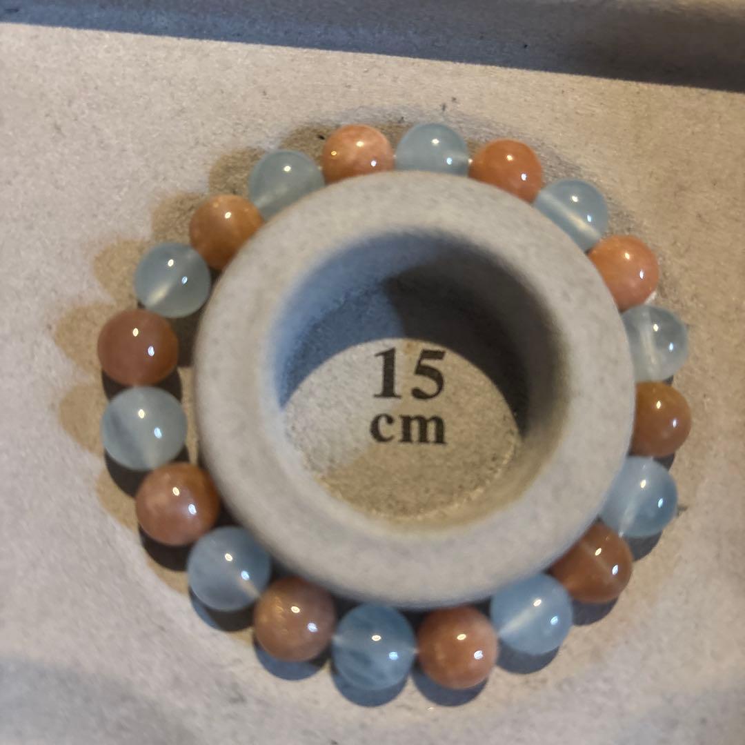 アクアマリンとオレンジムーンストーン！かわいい！