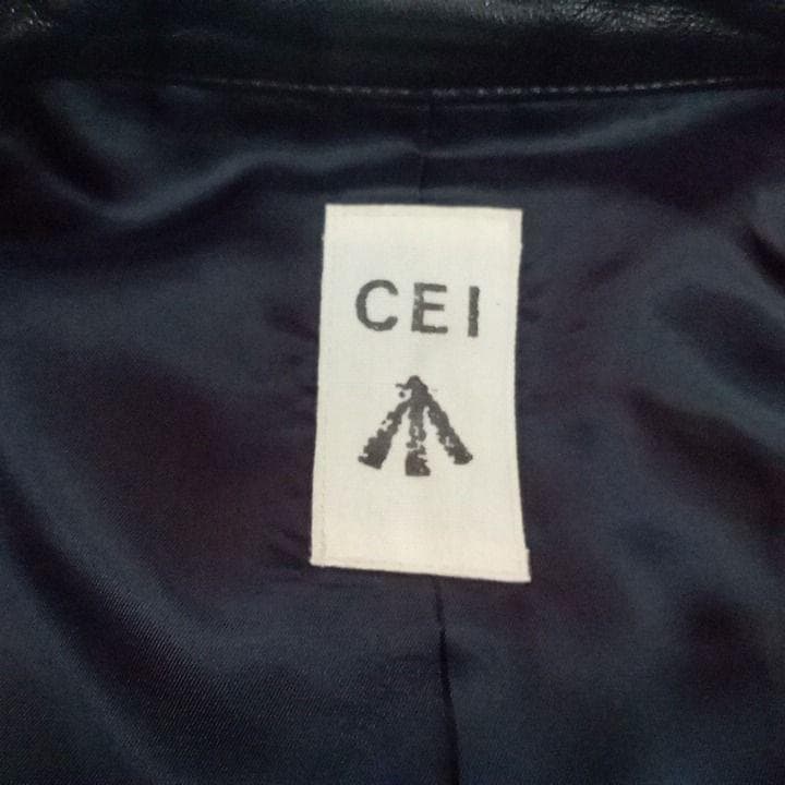 美品 BEAMS CEI パテント ラムレザー ライダース M 黒 ビームス