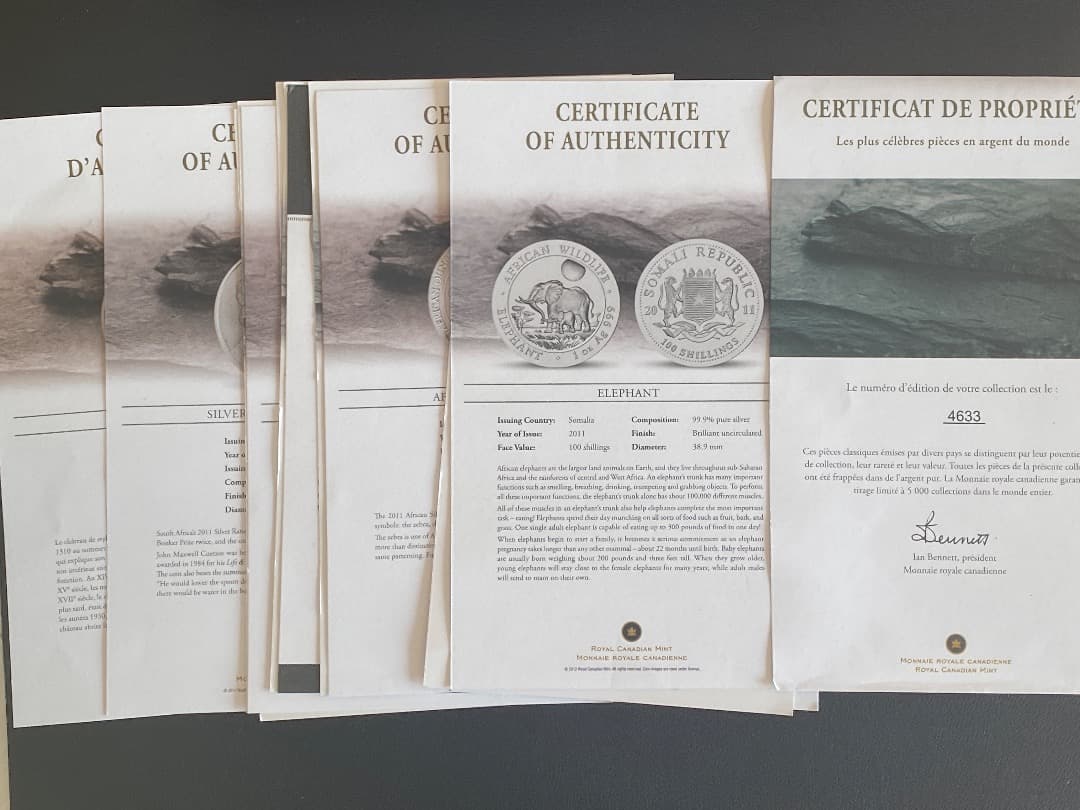 レア‼️2011年 ロイヤル カナディアン ミント ファビュラス15 銀貨セット