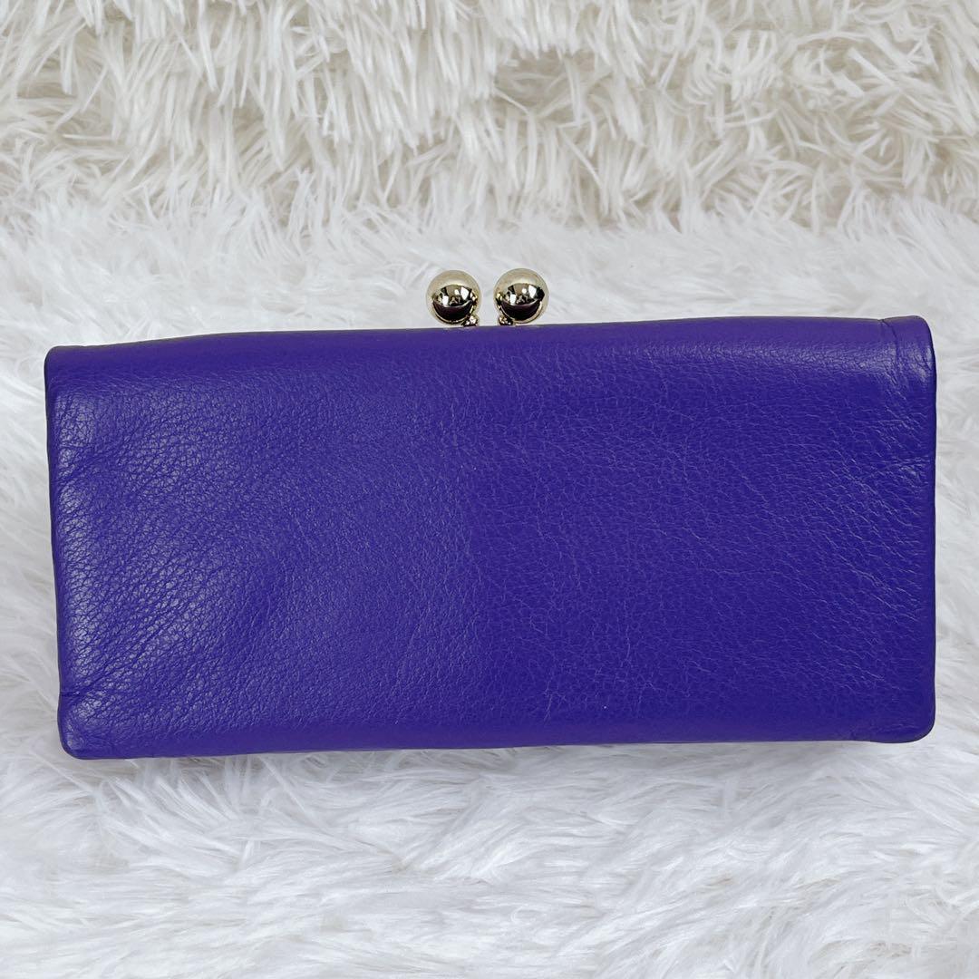 極美品 ANNA SUI 猫 ネズミ 星 本革 レザー がま口 二つ折り財布