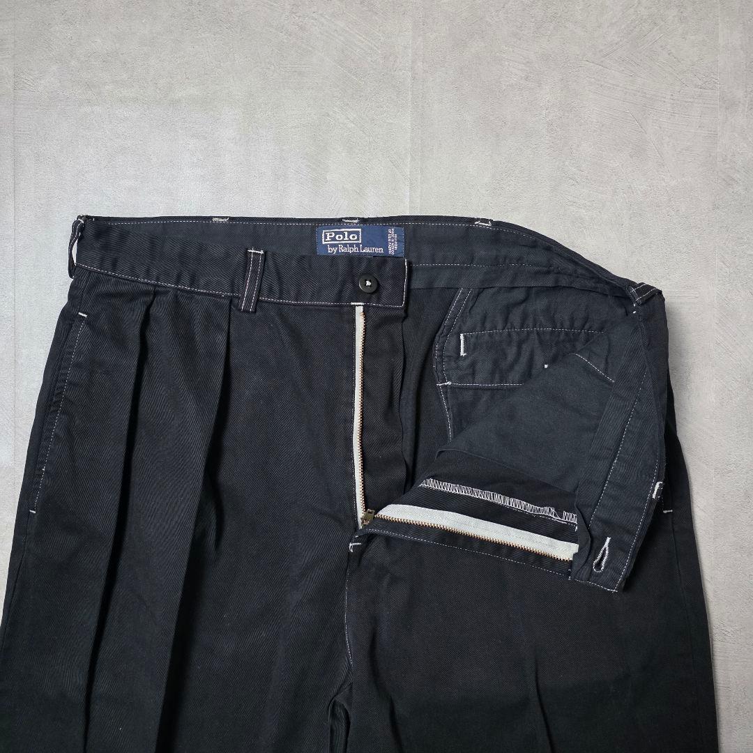 90sPoloByRalphLaurenラルフローレン黒染めANDREWポロチノ