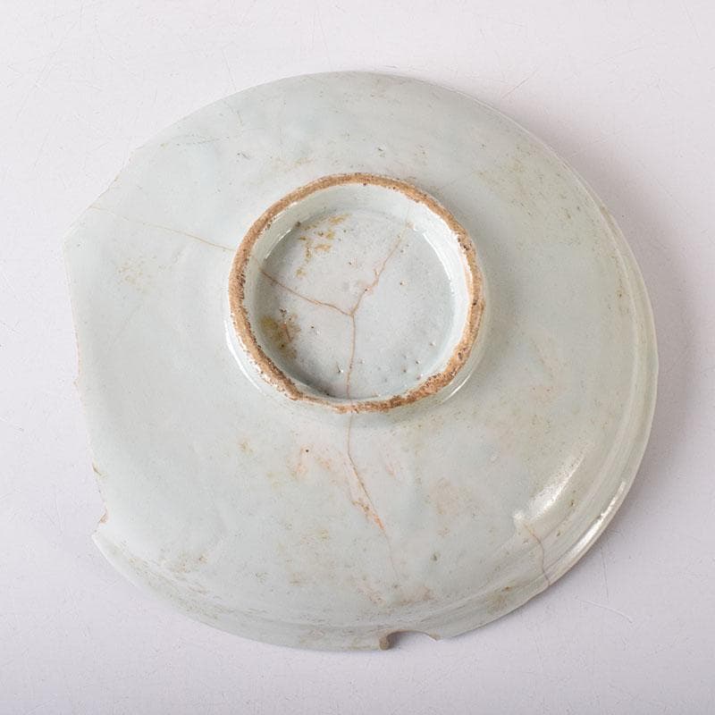 hn　初期伊万里　発掘陶片　参考品　染付山水文皿　M　R8319