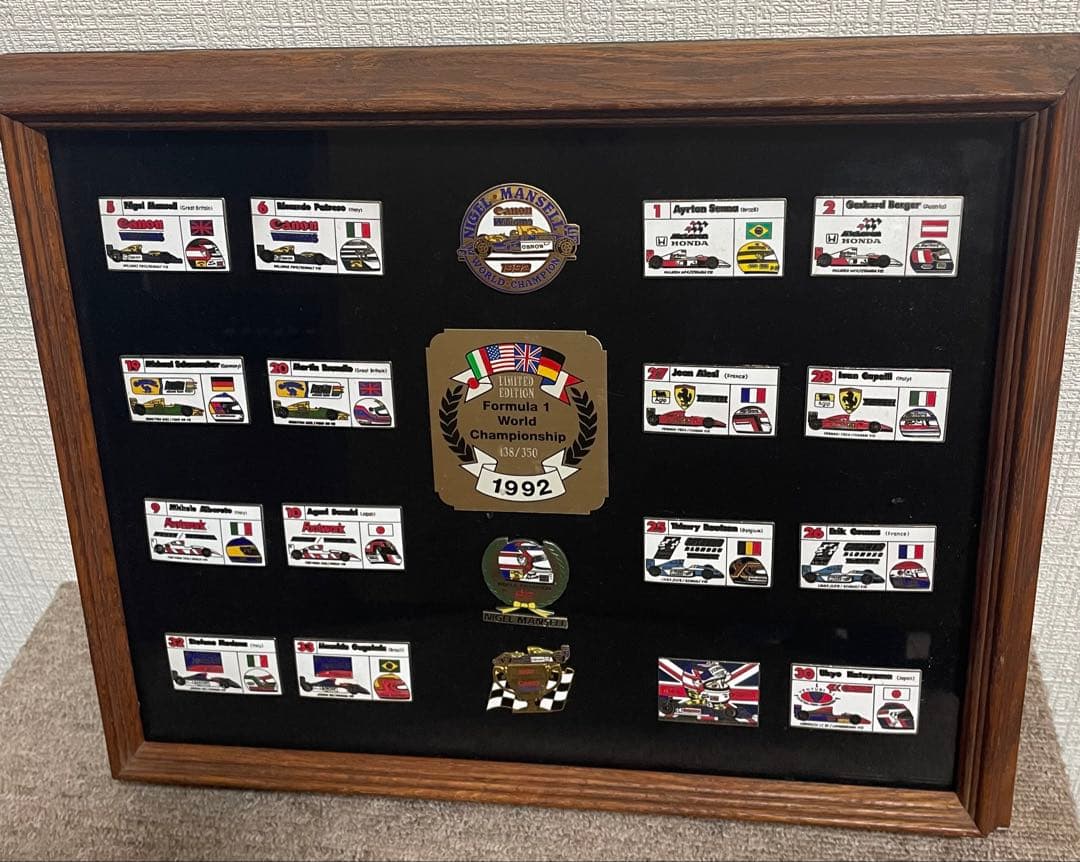 F1 ピンバッジ額装　1992年　限定品　レア　箱無し