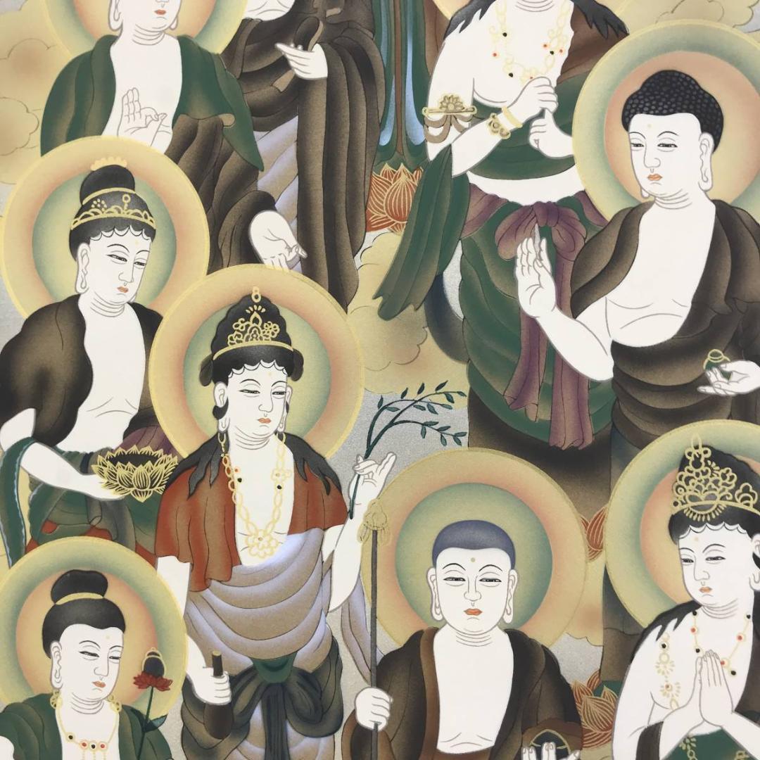 【真作】川村観峰/十三佛図/掛軸/名家伝来/AD-647