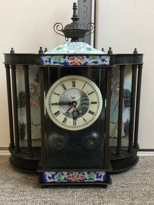 古い銅製  置き時計  アンティーク