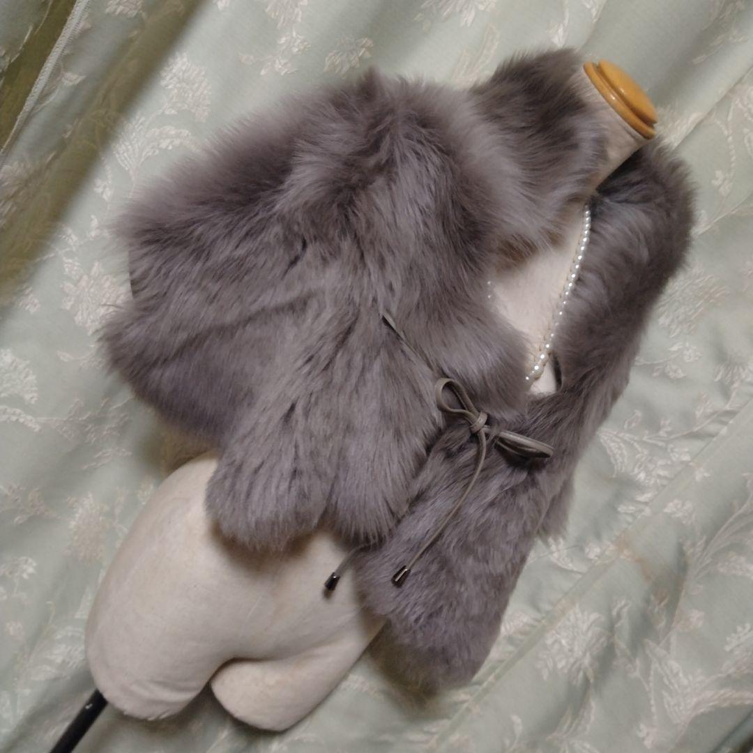 ムートンマフラー✩ショール✩ムートン✩柔らか✩ラムレザー✩留め具はコードです