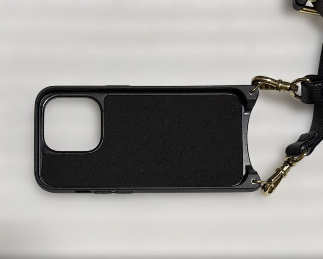 正規品バンドリヤー スマホケースストラップ iPhone15Pro ヘイリー　黒