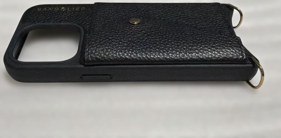 正規品バンドリヤー スマホケースストラップ iPhone15Pro ヘイリー　黒