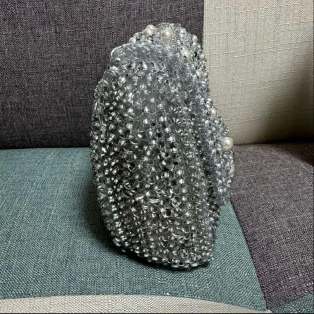 【未使用】アンテプリマ ペルラ グリッター ショルダー ミディアム シルバー