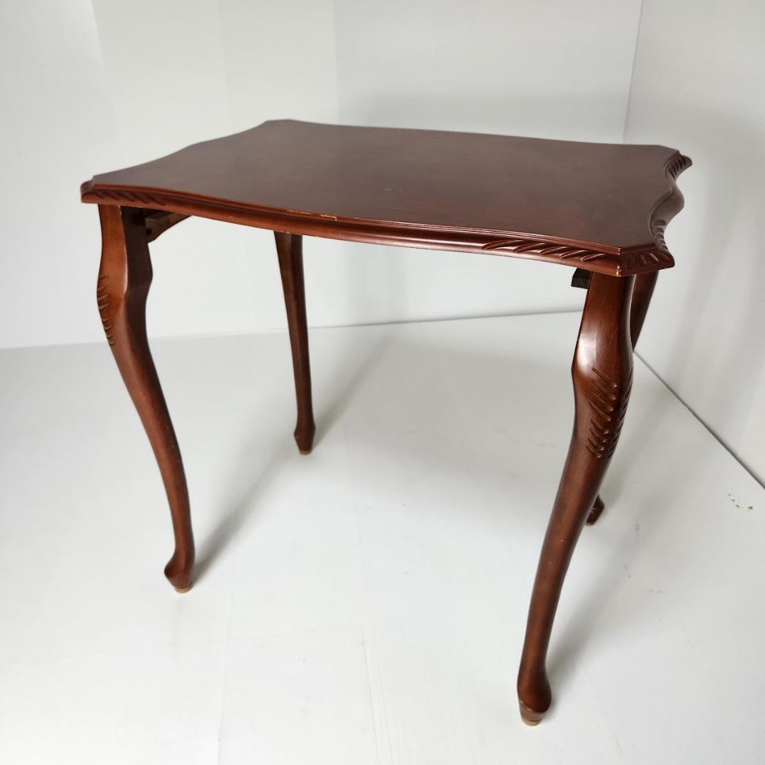 アンティーク調　サイドテーブル 木製　猫脚　コーヒーテーブル 幅56cm