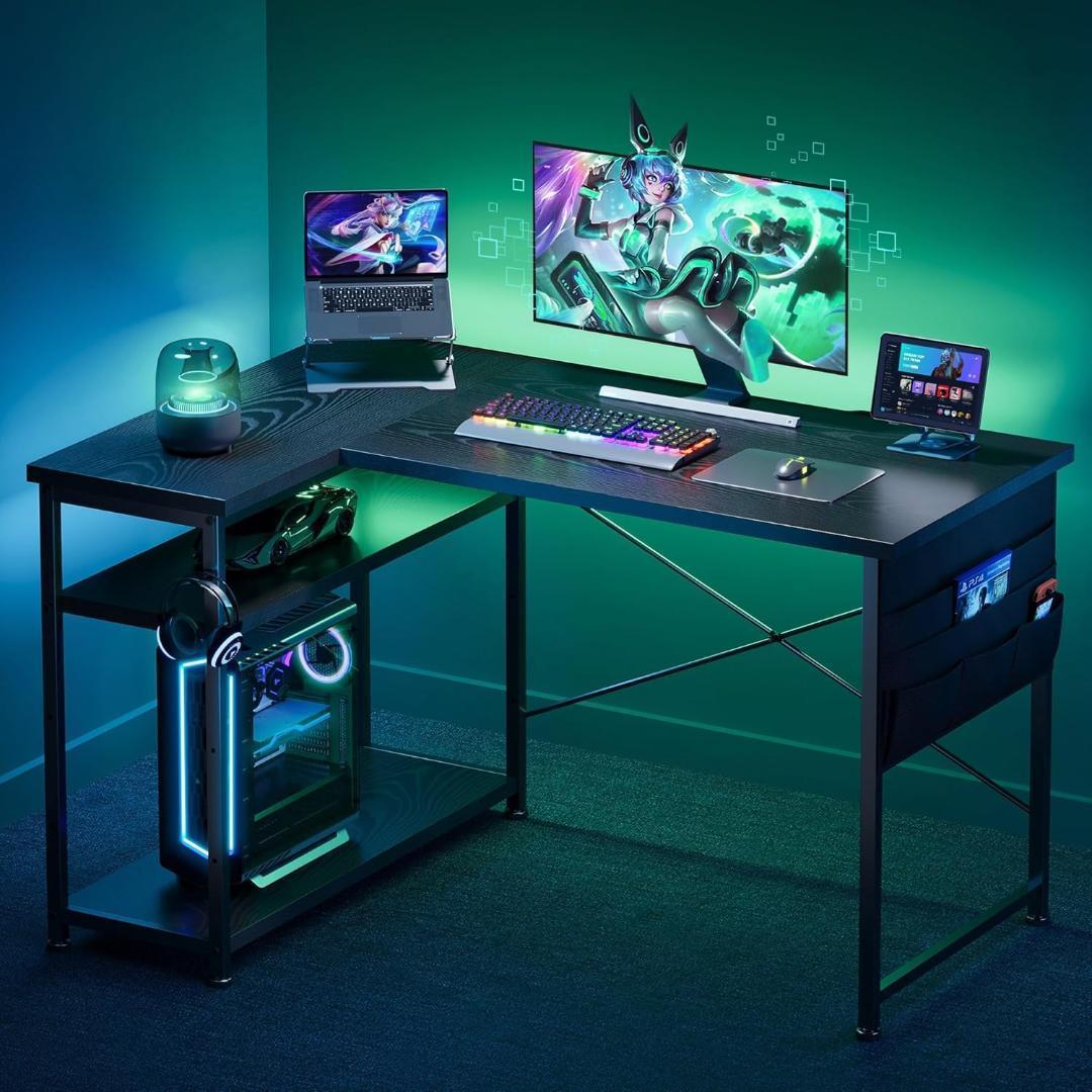 【3084-128-89】ゲーミングデスク l字型 パソコンデスク　幅107cm