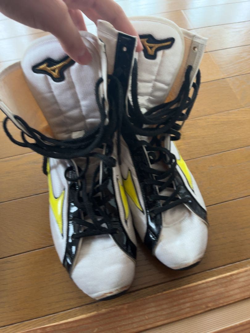 Mizuno ボクシングシューズ ホワイト/イエロー