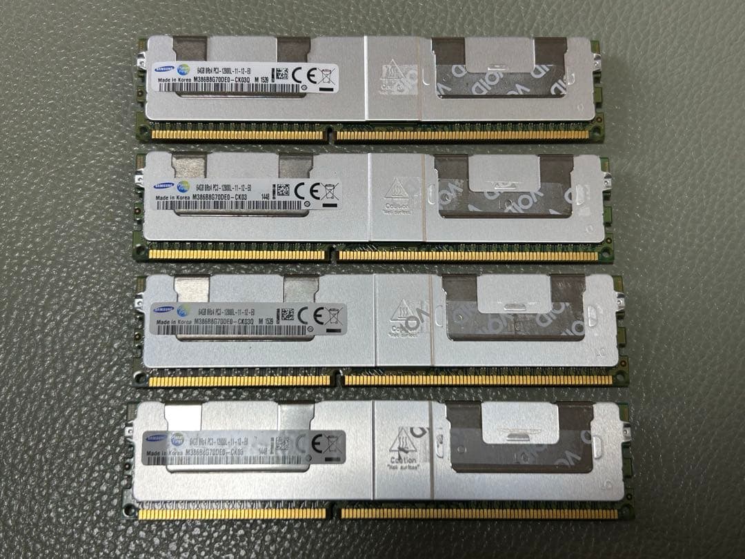 計256GB(64GB×4枚) 8Rx4 PC3-12800L
