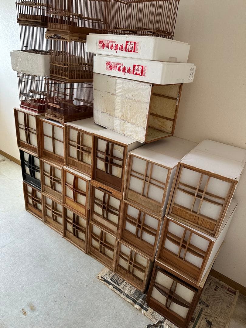 手作り声桶と鳥籠セット