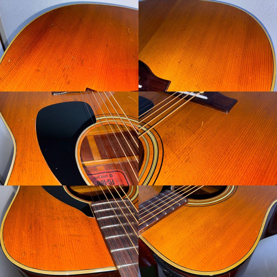 日本製 YAMAHA(ヤマハ)FG-180 赤ラベル エレアコ 純正HC付