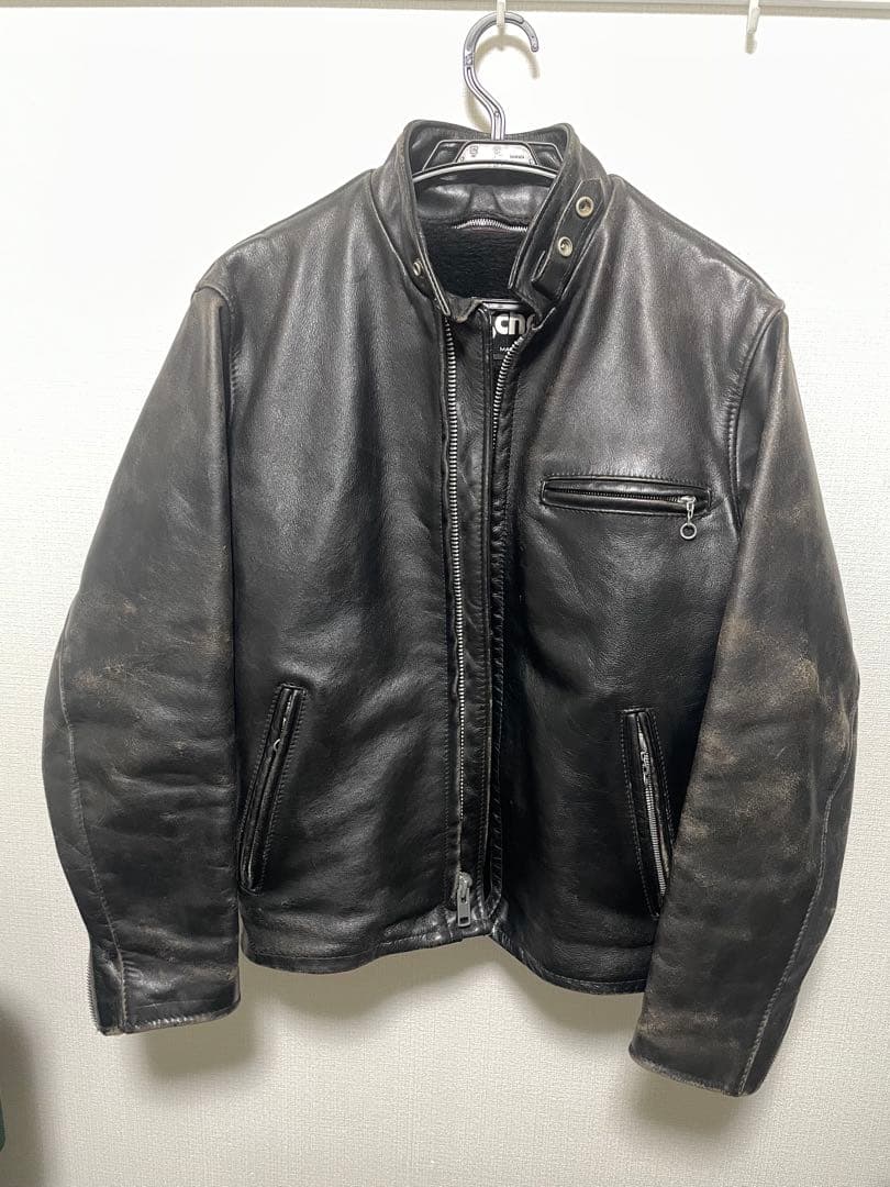 schott 641ライナー付 38 シングルライダースジャケット　牛革