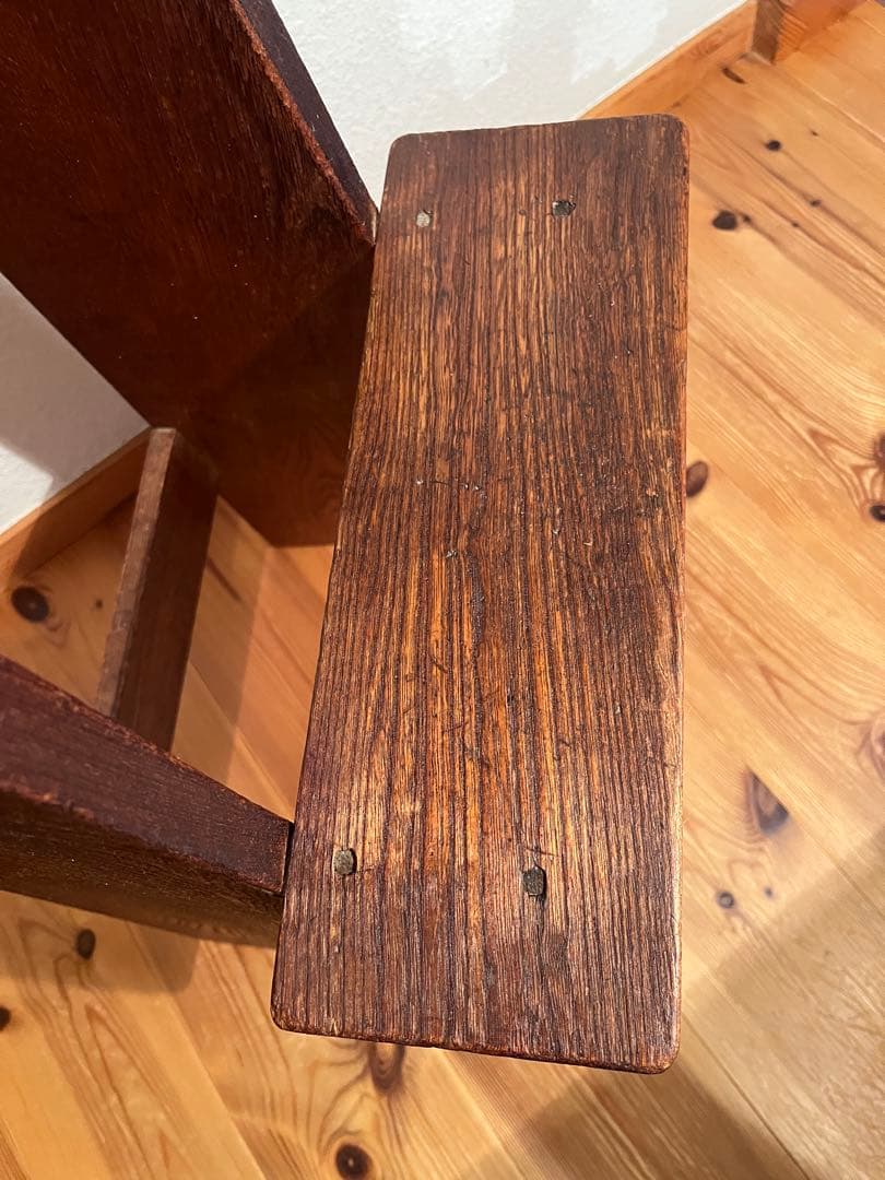 アンティーク　昭和レトロ　ヴィンテージ 木製　踏み台　ステップ　ラダー