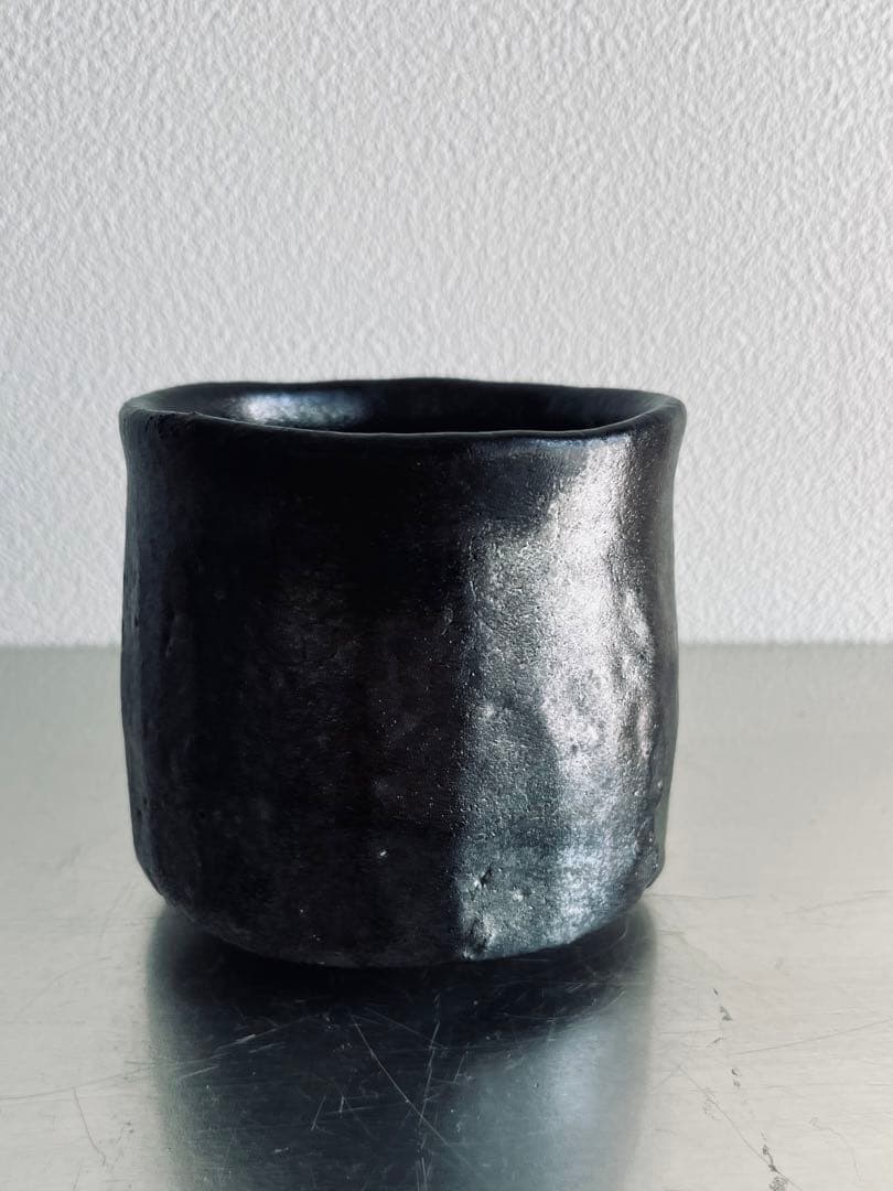 岸野寛　引き出し黒　抹茶碗　茶道