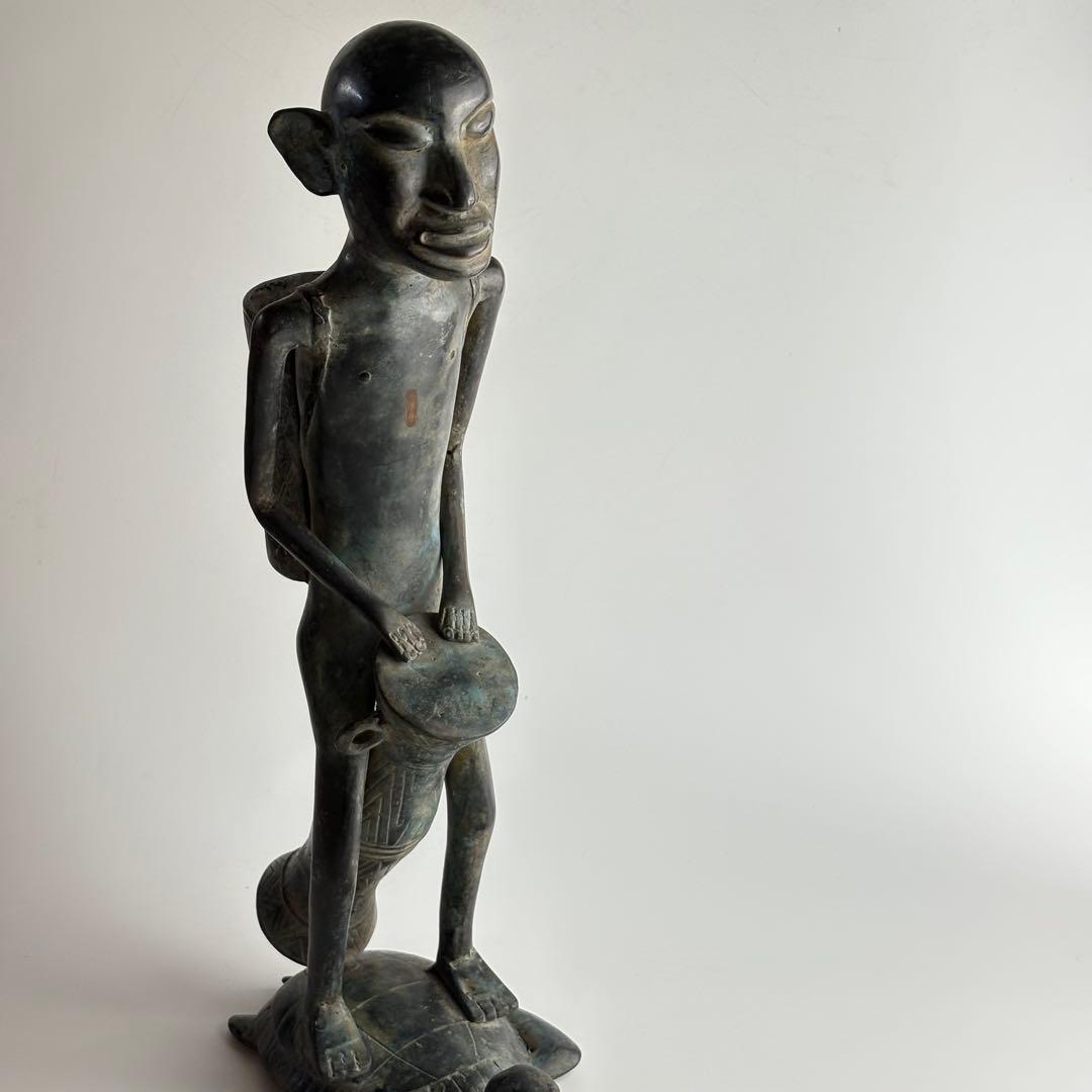 アンティーク ブロンズ 銅器 銅像 置物 彫像 人形 アフリカ オブジェ
