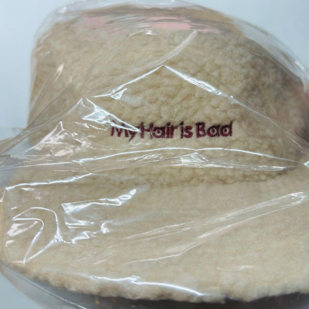 MY Hair is Bad ロゴ刺繍ボアキャップ　帽子　cap ベージュ