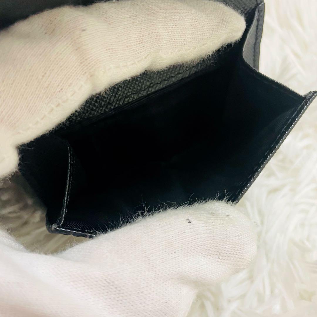 極美✨ 付属完備✨PRADA 三つ折り財布 サフィアーノ 三角ロゴ レザー 黒