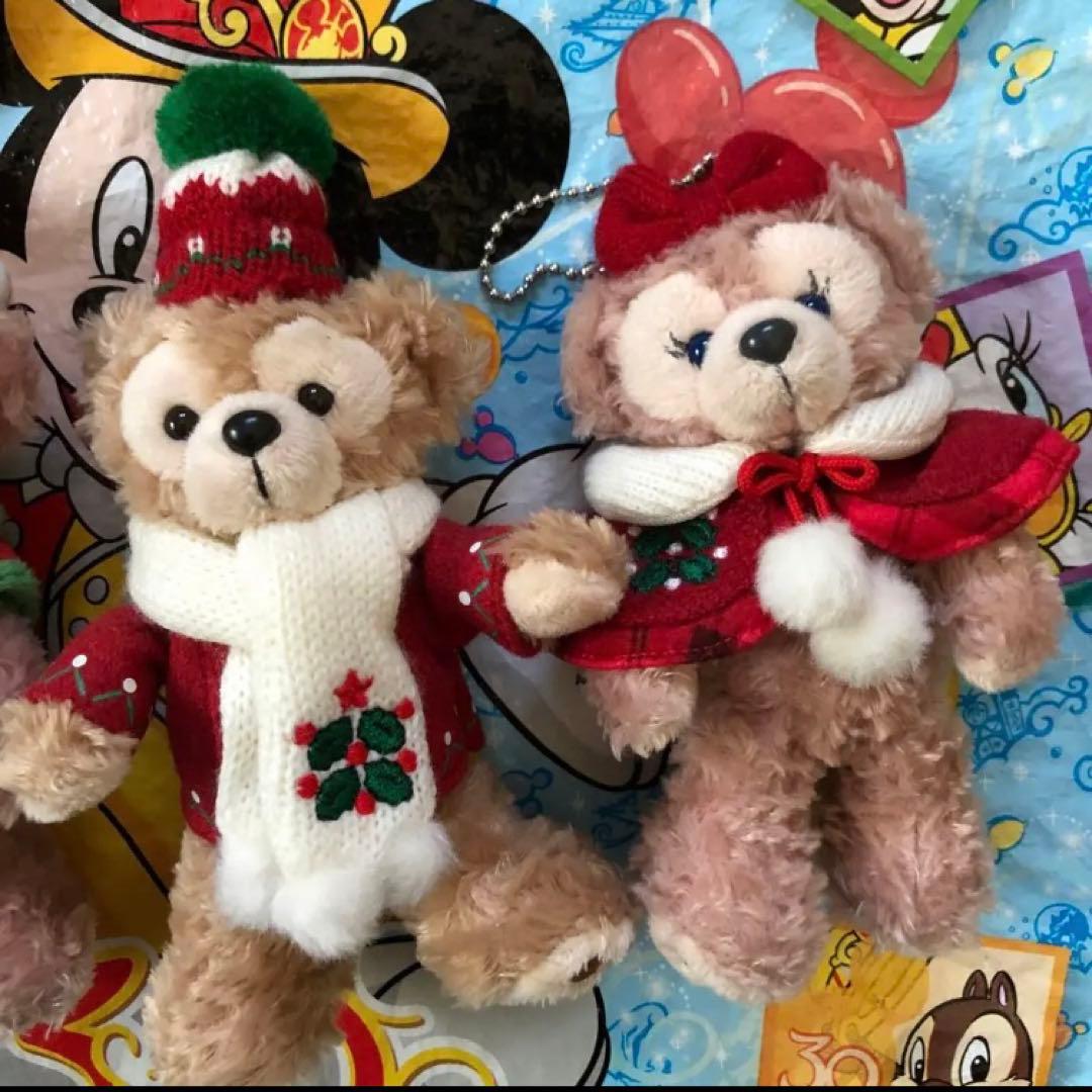 ディズニー　ダッフィー  シェリーメイ  クリスマス　ぬいぐるみバッジ　ぬいば
