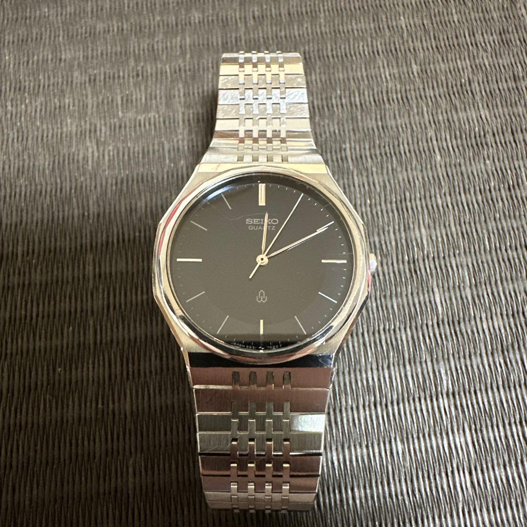 SEIKO クォーツ 腕時計 ダークブルー 稼動品　5931-7010