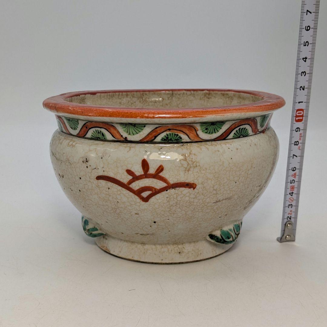 大正～昭和初期 赤絵香炉 香道具 仏具 お香 アロマグッズ 香爐 置物 色絵付け