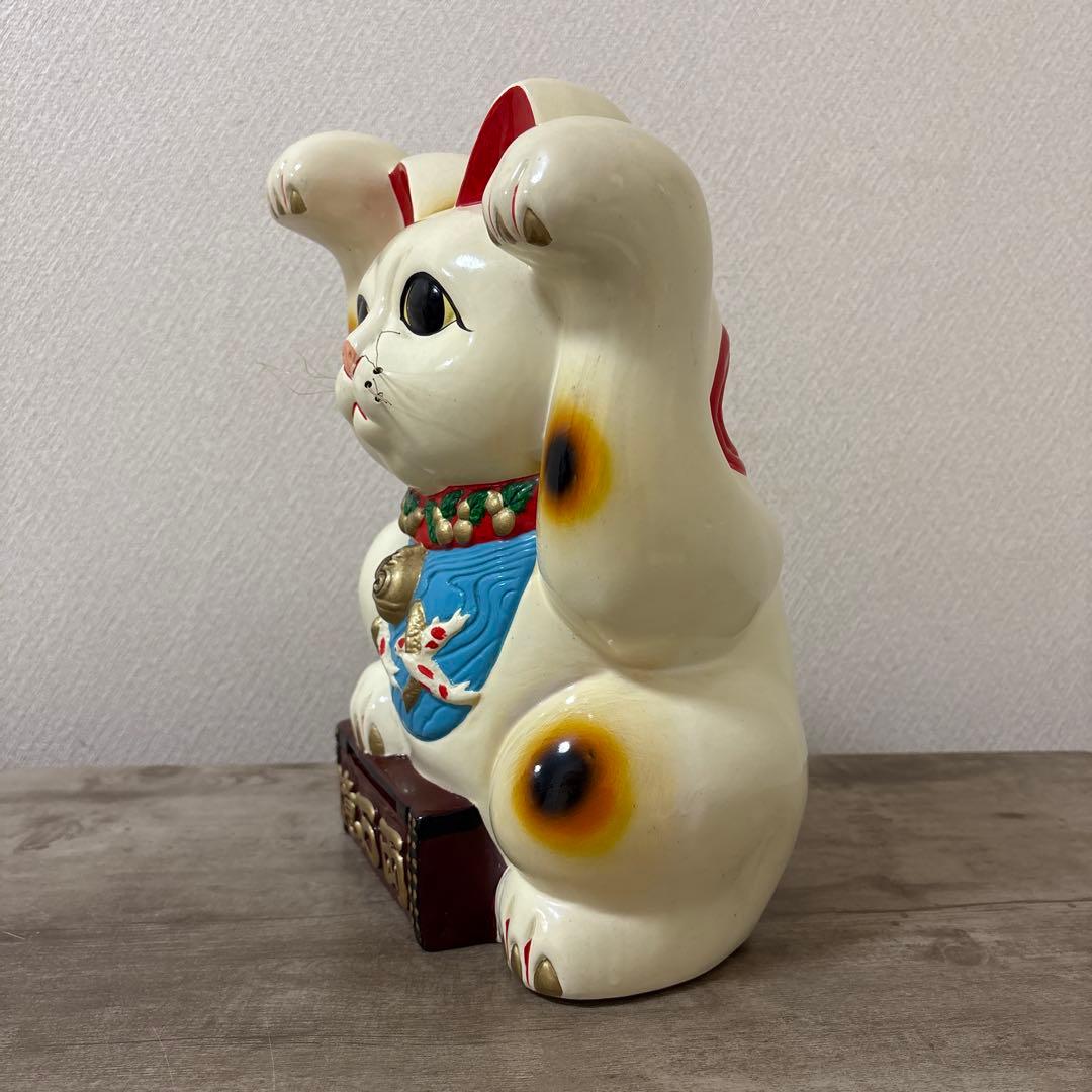 レトロ招き猫　招福置物　貯金箱　千万両〈検 常滑焼　海外向けデザイン　ビンテージ