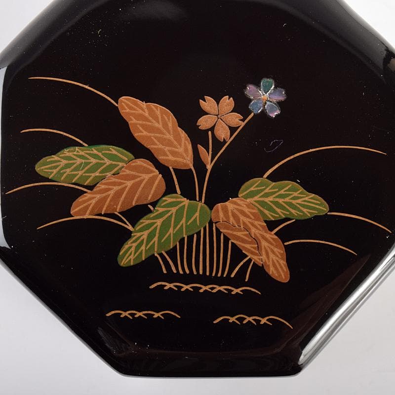 茶道具　谷口康甫作　春野蒔絵　一閑替茶器　共箱　V　R5050