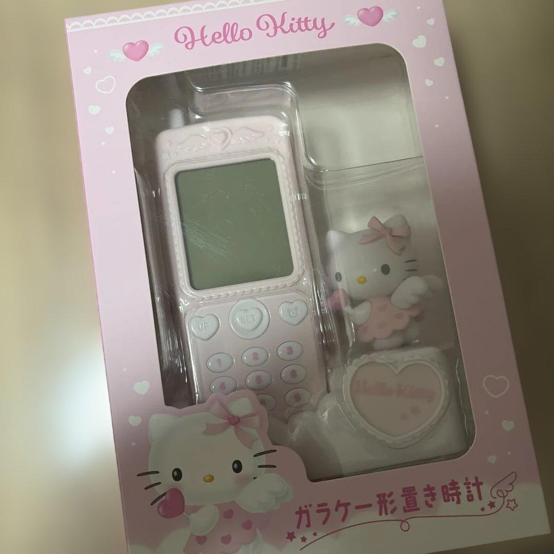 新品　ガラケー形置き時計　ハローキティ