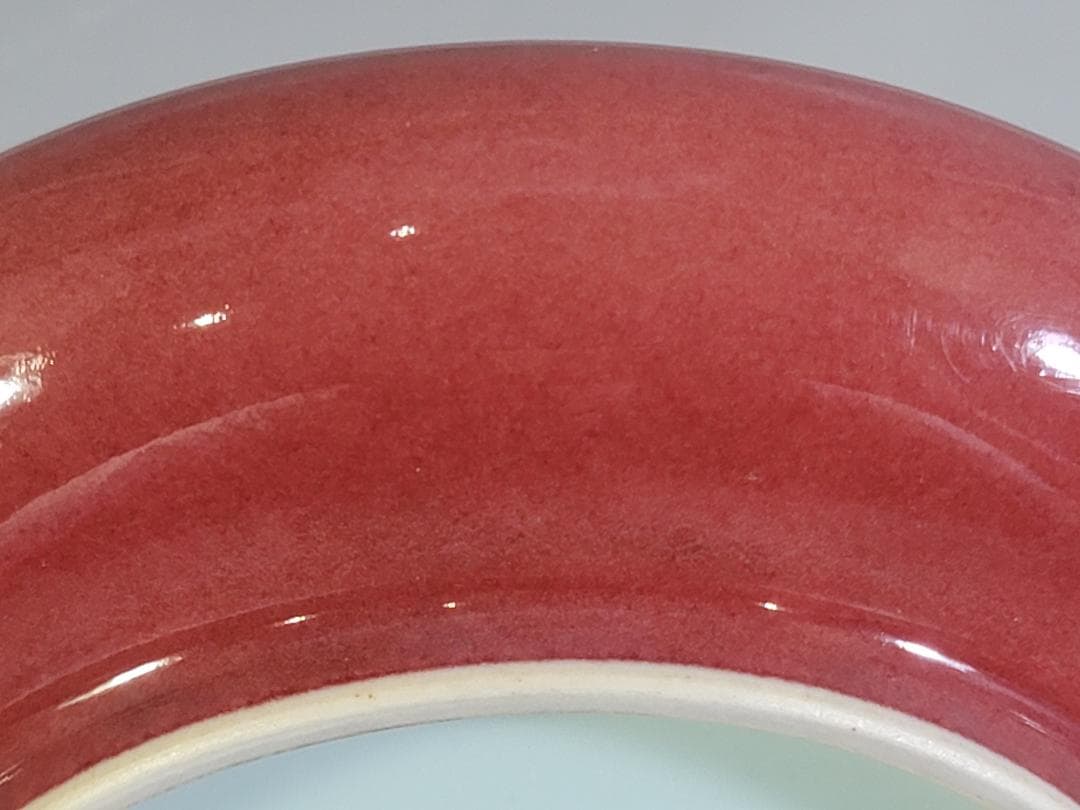 DT594 中国 文房具 赤釉 筆洗