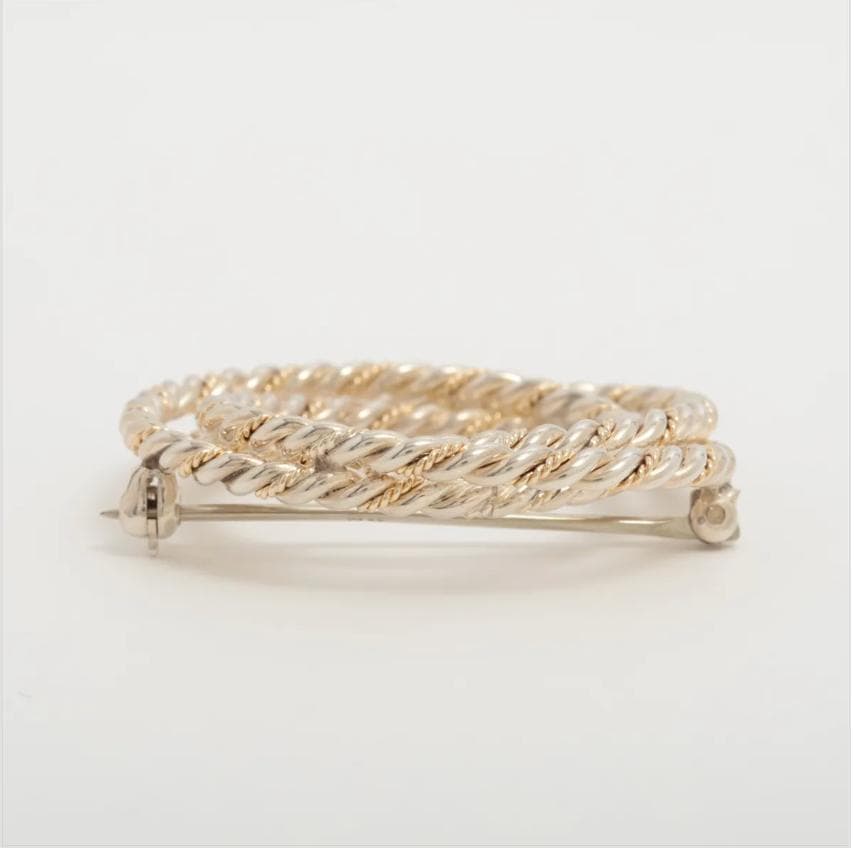 ✨極美品✨　Tiffany　ツイストデザイン ブローチ シルバーゴールド
