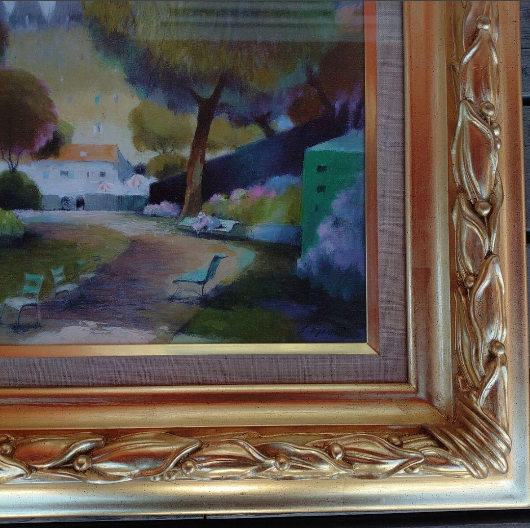 真作保証　尾崎幸雄　ダンフェルロシュロの小公園F4 額サイズ52×42.5cm