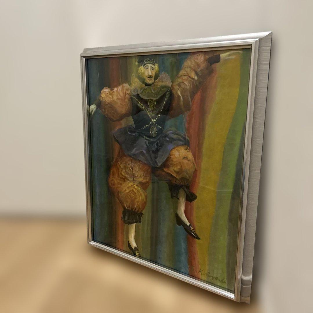 油絵　絵画　ピエロ　マリオネット　コンテスト入賞作品