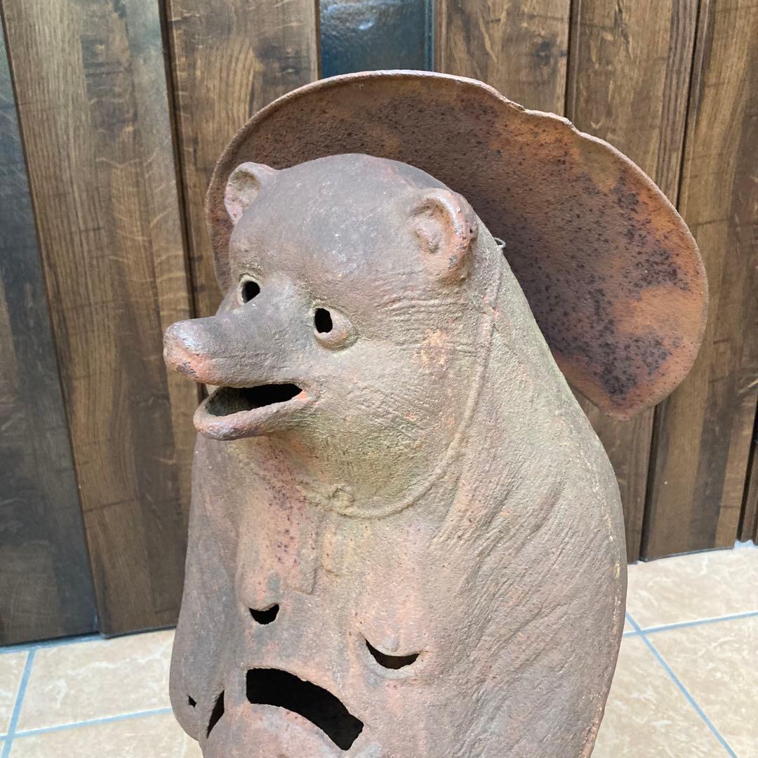 たぬき狸レトロ鉄製　柳森神社おたぬき様　福寿神の狸　STEINS;GATE信楽焼