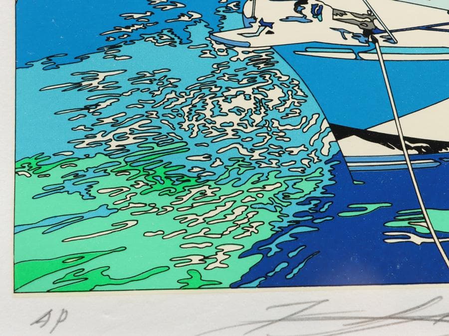 Y2370-1 鈴木英人【太陽物語】シルクスクリーン 直筆サイン AP版　ma