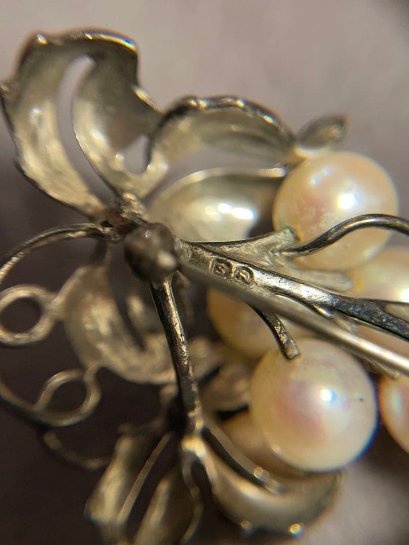 ミキモト　MIKIMOTO ぶどう　ブローチ　925【未使用】