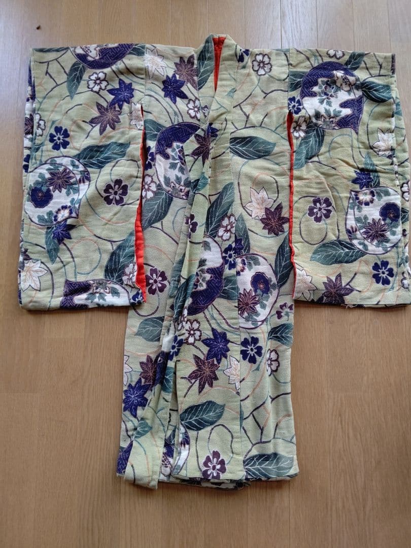 縮緬　大正時代　子ども着物　正絹　アンティーク