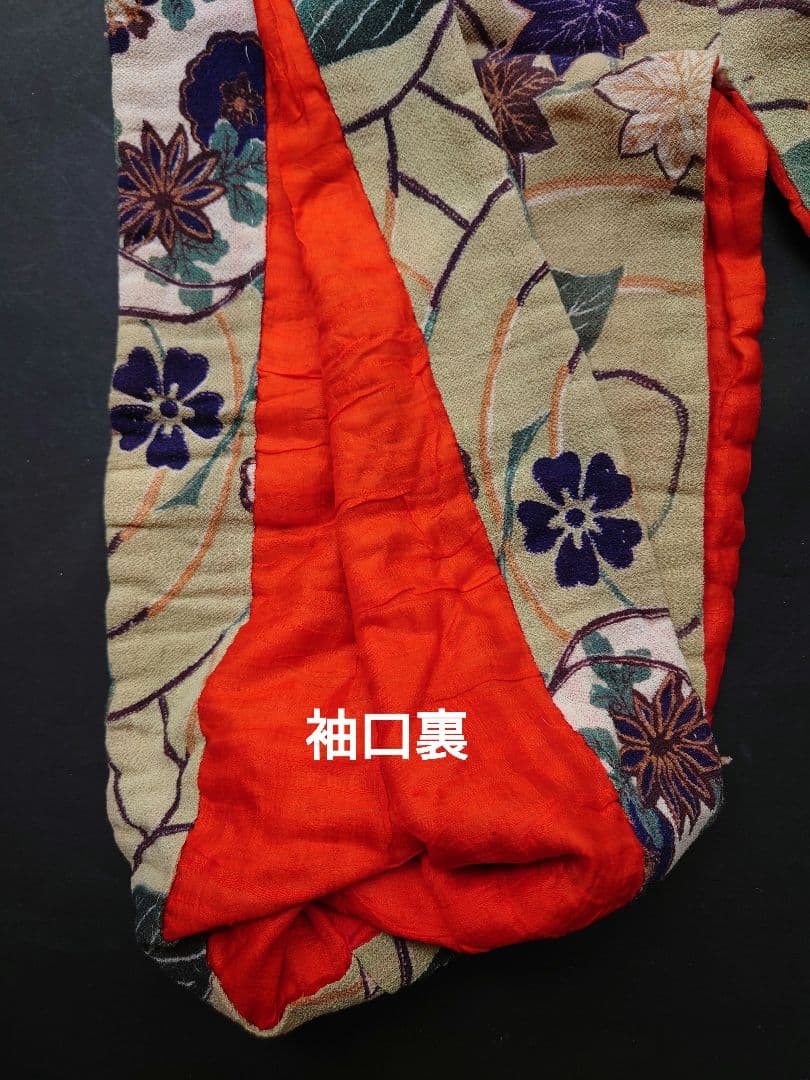 縮緬　大正時代　子ども着物　正絹　アンティーク