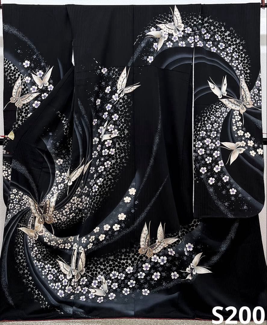 振袖 銀刺繍 銀彩 金彩 蝶 紋意匠 ガード加工済 S200