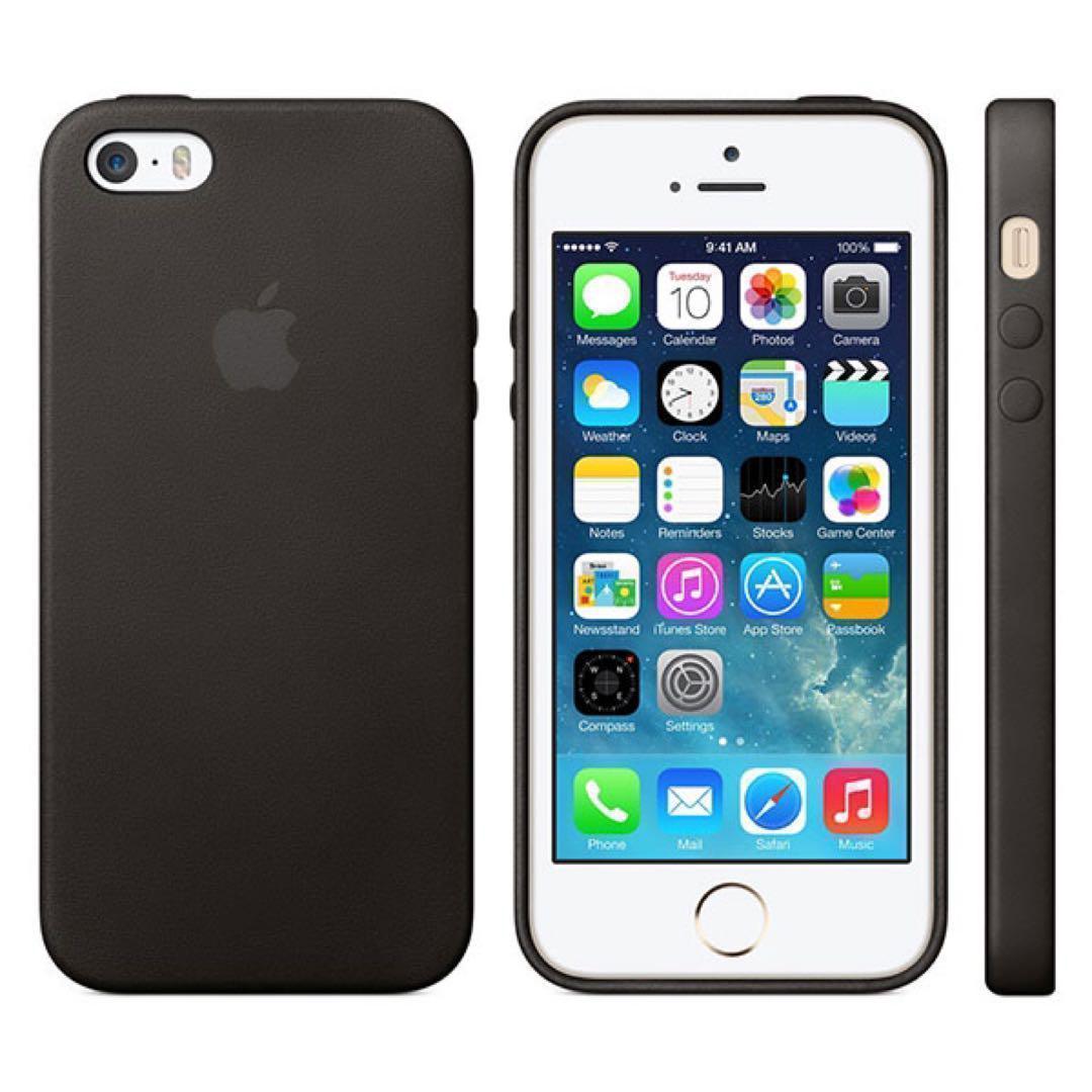 新品Apple純正品iPhoneSE純正ケース 黒 レザーケース 純正カバー